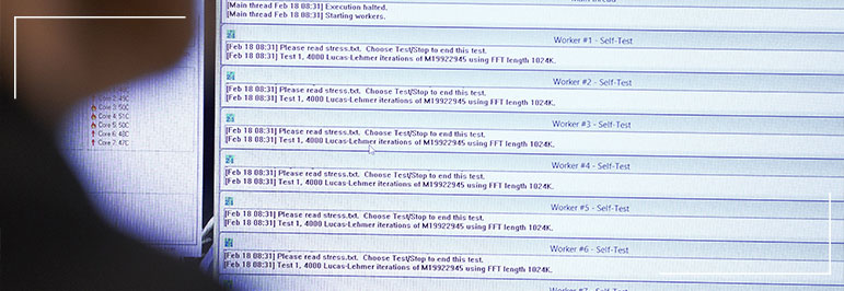 Computer screen displaying an error log