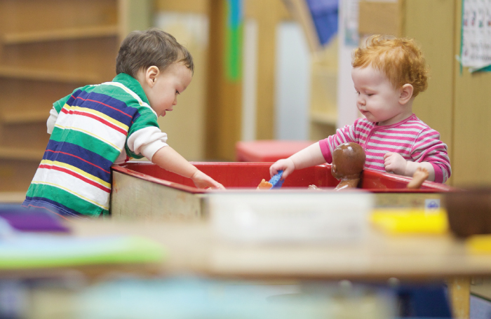 Children playing in the classroom